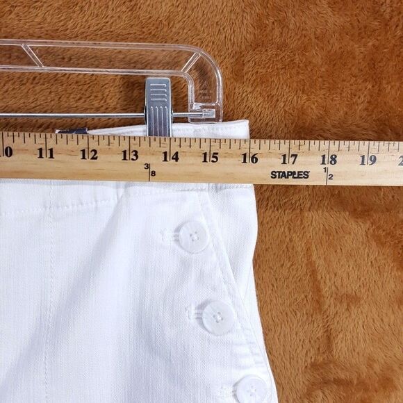 TALBOTS Jeans Womens Size 12 White Tapered Leg High Waisted Sailor Jean - Picture 5 of 9